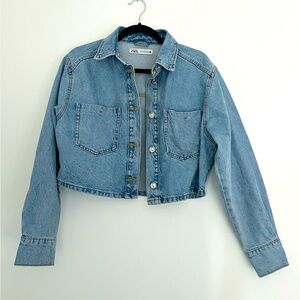 Zara crop denim jacket